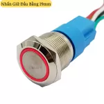 Nút Nhấn Giữ Inox 19mm Màu Đỏ 5 Chân